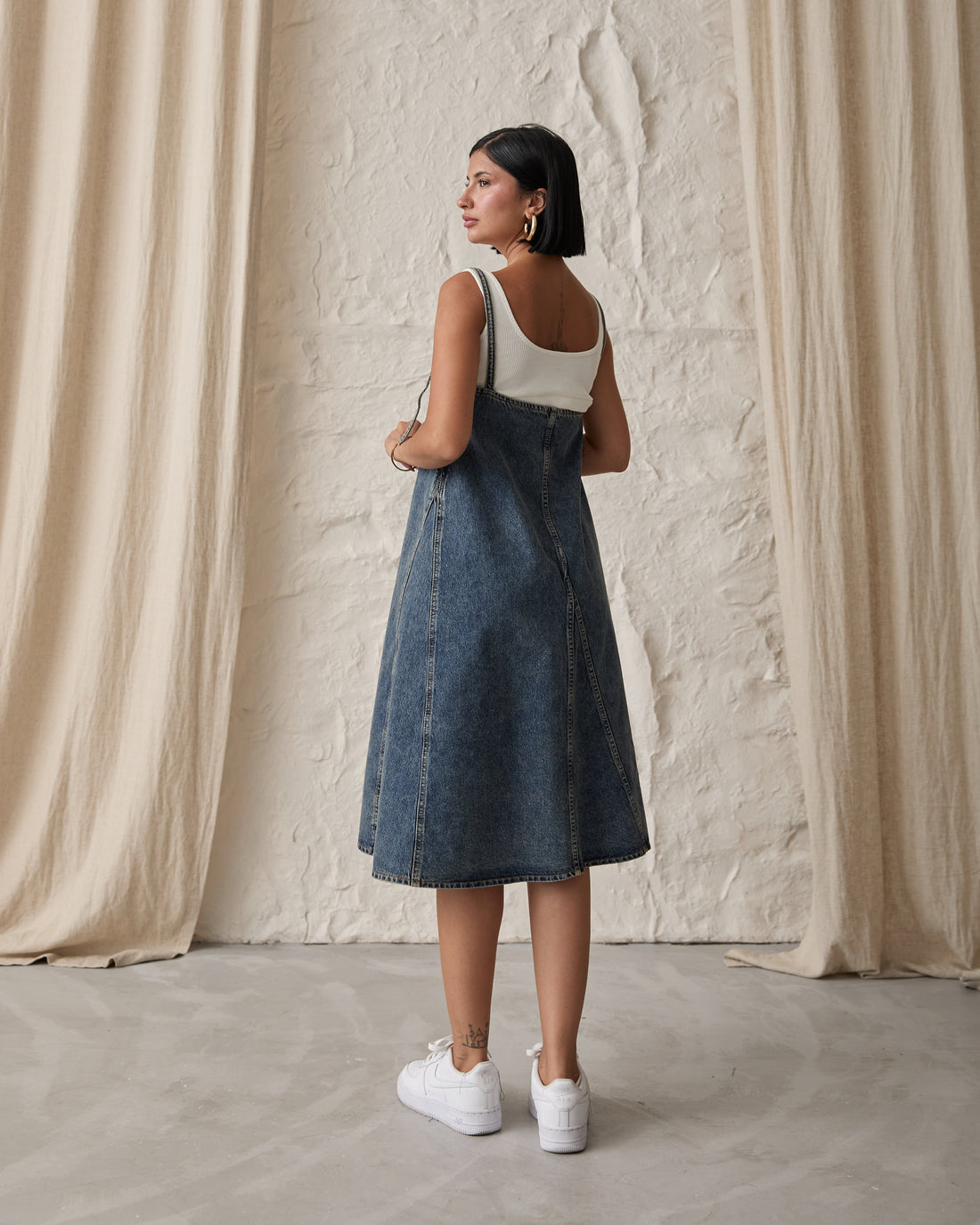 Robe Evasé Denim A Brettelles